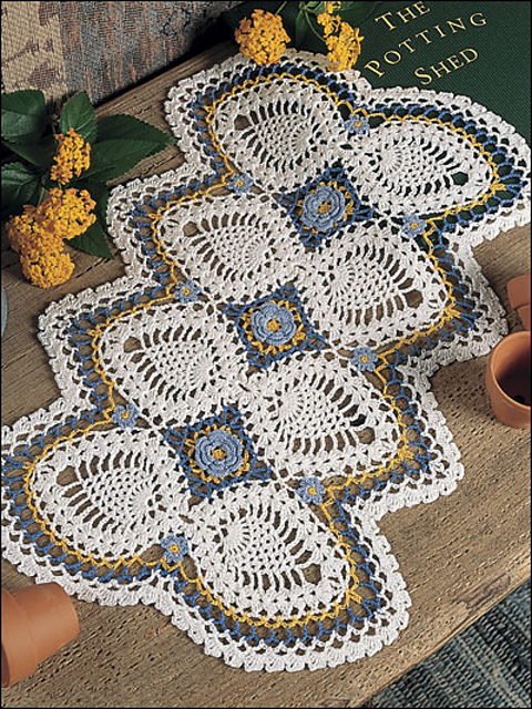 Pineapples with Blue Flowers