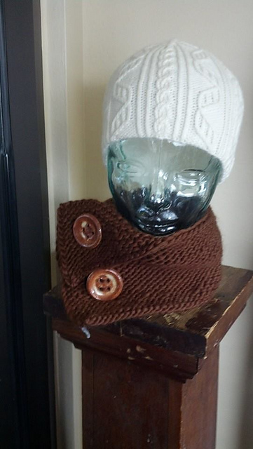Hand Spun Cowl with Large Buttons