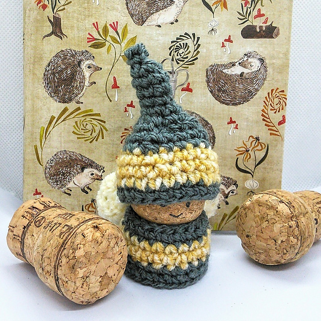 Cork gnome dressed as bee