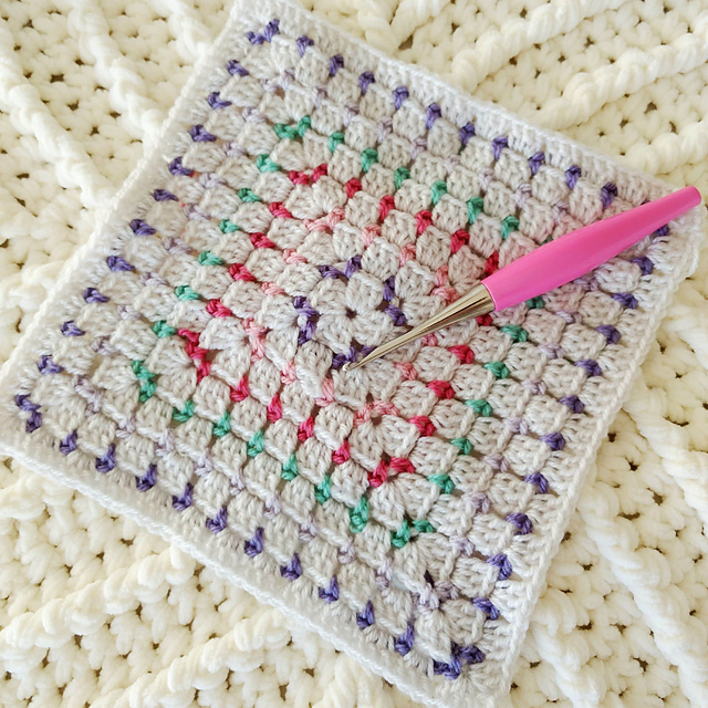 March Block Stitch Square