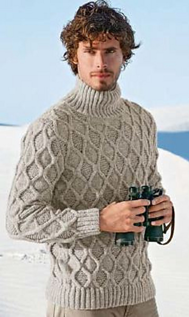 Cable High Neck Sweater