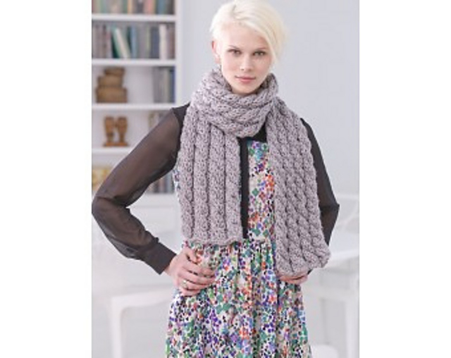 Ravelry: Cabled Scarf #L32326 pattern by Lion Brand Yarn