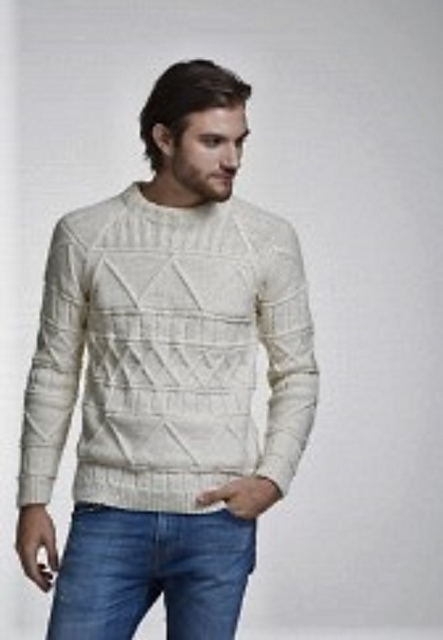 Mens Pattern Stitch Pullover