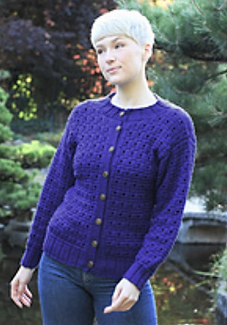 Boxy Owl Hole Cardigan