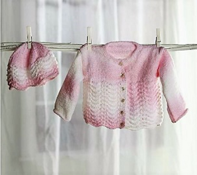 Ripple & Fan Cardigan and Cap