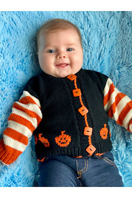 F985 Halloween Baby Cardigan