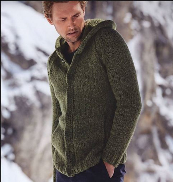 M02 Herrenkapuzenjacke glatt rechts mit Taschen