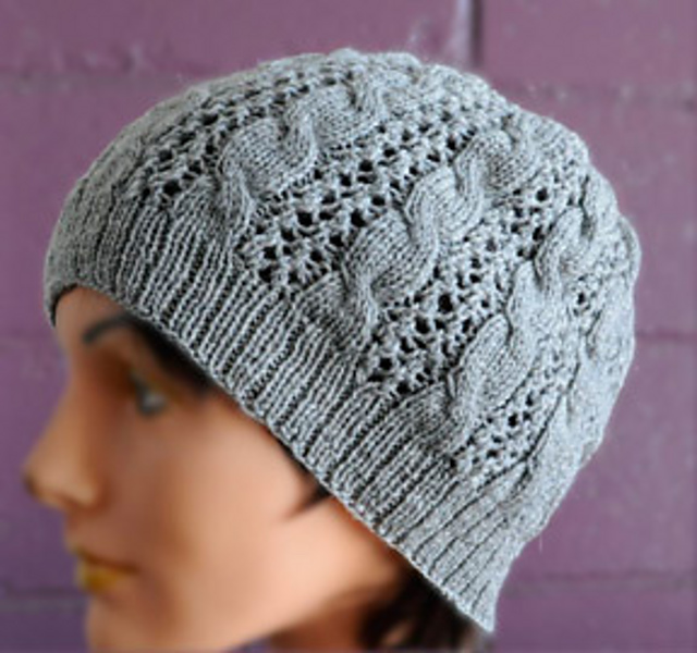 Cables 'n Lace Hat (Fingering)