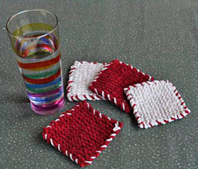 Hanukkah And Christmas Coasters (Knit)