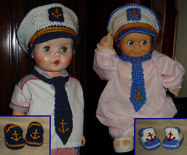 Little Captain Cap, Tie and Booties