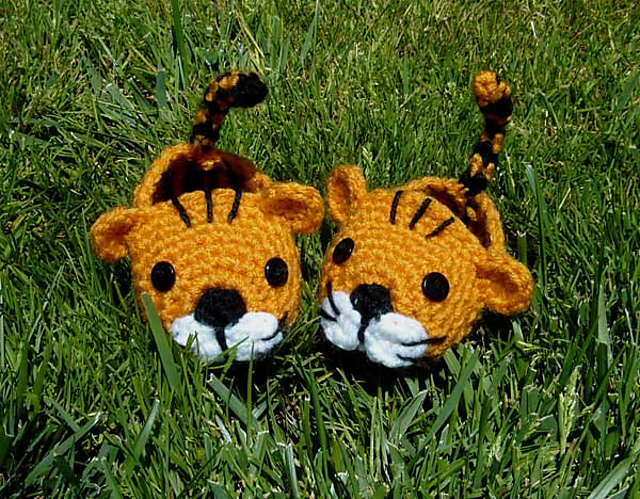 Tiger Baby Booties
