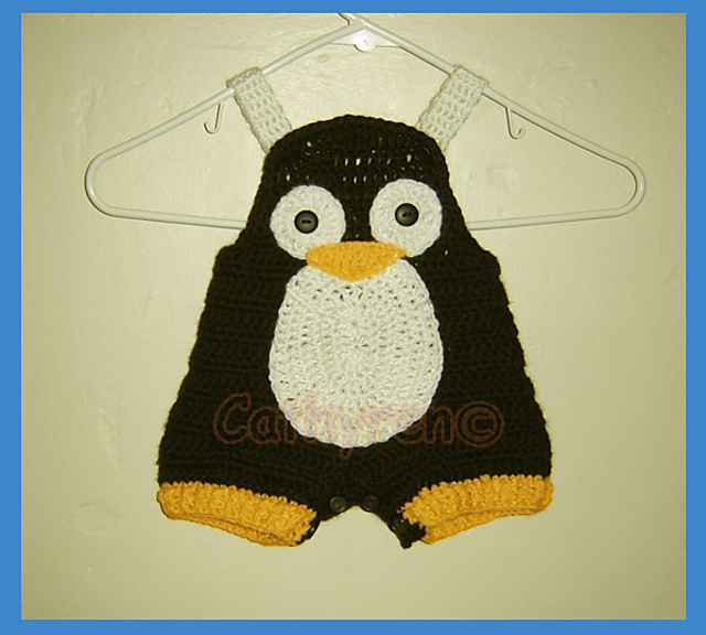 Baby Penguin Overall Shorties