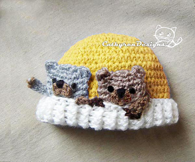 Beanie with Hello Bears