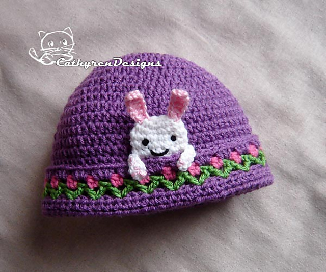 Bunny Beanie with Flower Buds