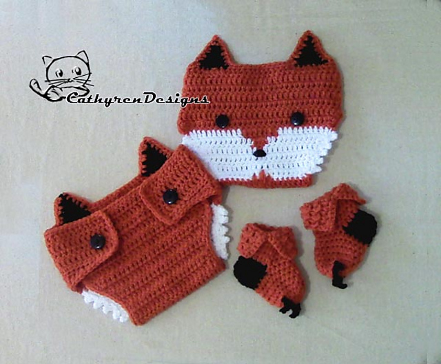 Baby Fox Diaper Cover and Booties