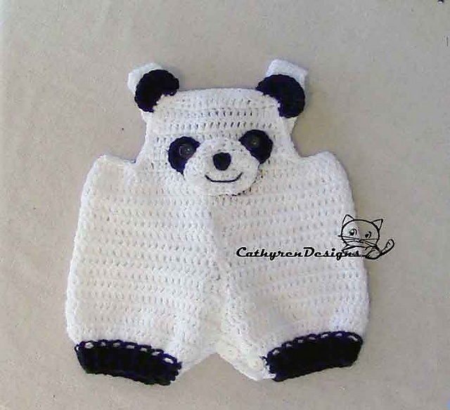 Baby Panda Overall Shorties