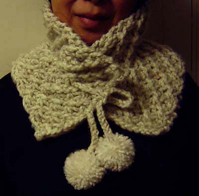 Knitted Neck-Warmer and Scarlet