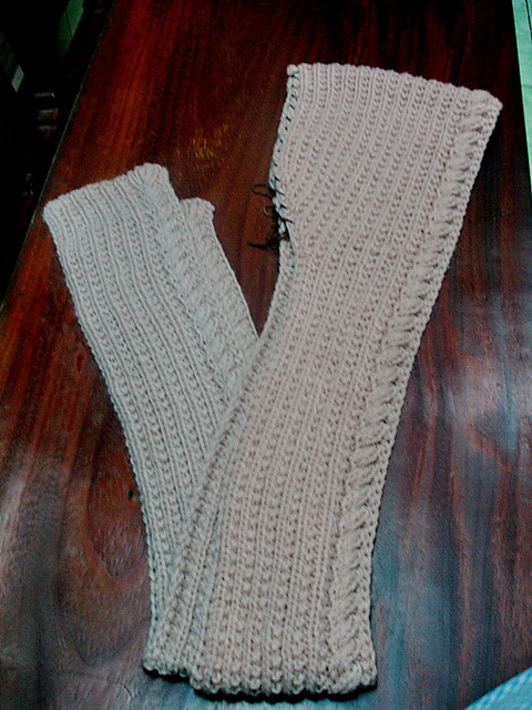 Ribbed Cable Hooded Scarf