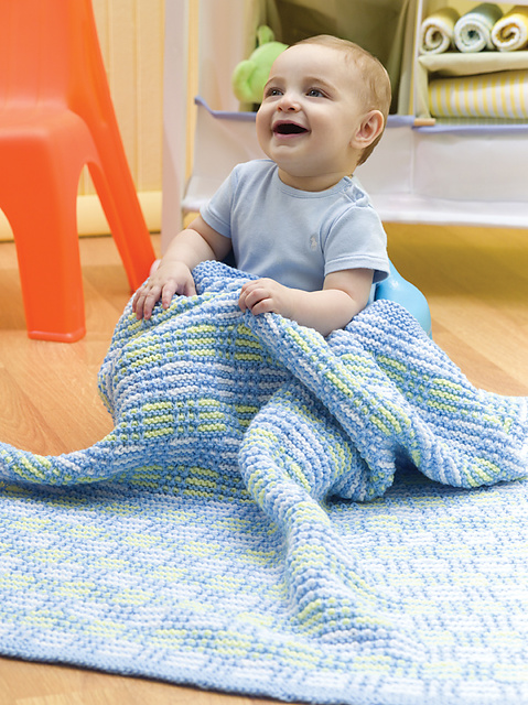 Playful Plaid Knit Blanket