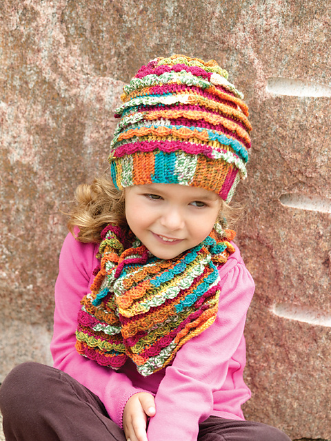 Ruffled Crochet Girl's Hat & Scarf