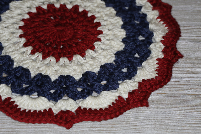 Patriotic Crochet Mandala Doily