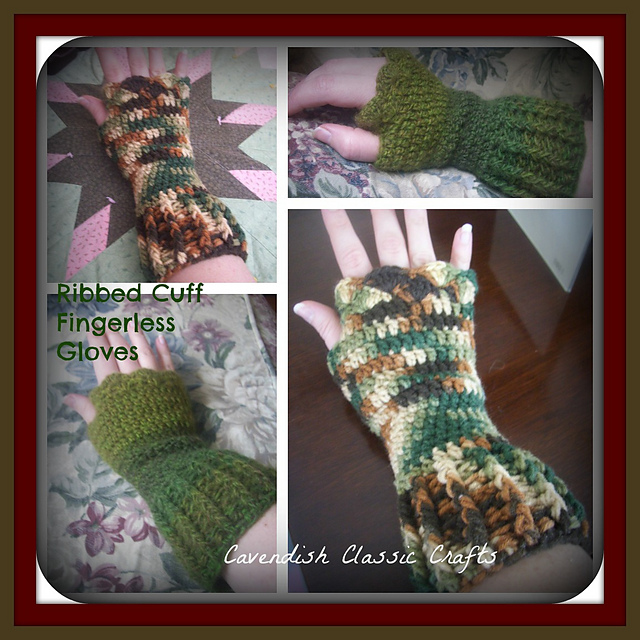 Ribbed Cuff Fingerless Gloves