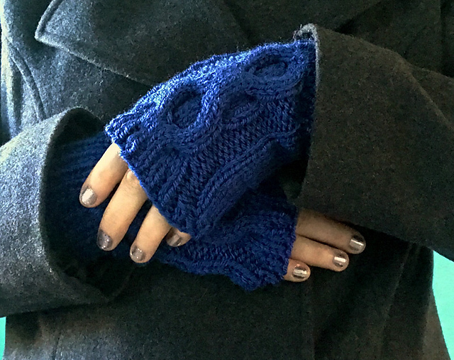 Cable Accented Fingerless Gloves
