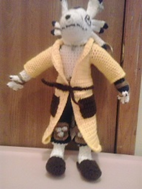 Bathrobe and Slippers for Male Doll