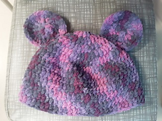 Blanket Yarn Beanie Hat with Ears