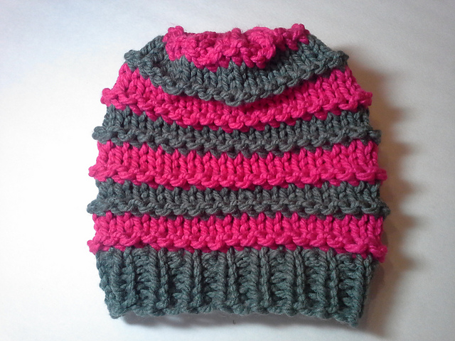 Bulky Striped Slouchy Hat
