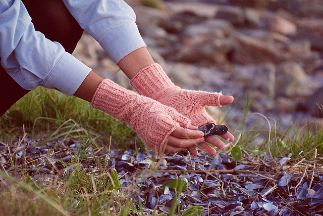 Punta Negra fingerless mittens