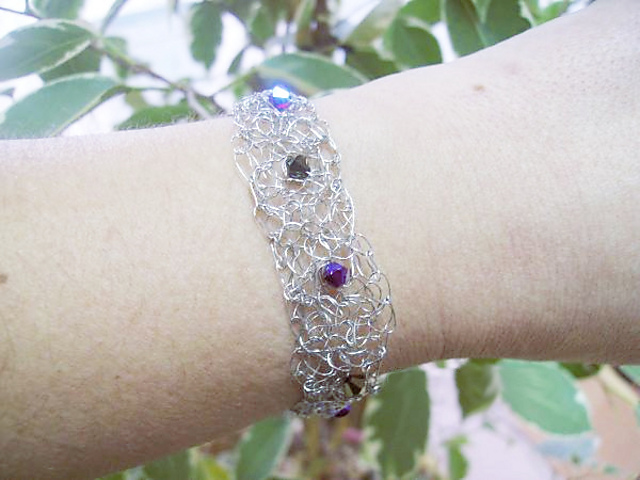 Wire and Crystals Bracelet