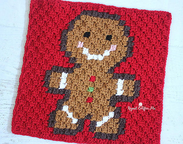 gingerbread man pixel square