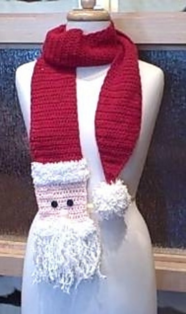 Crochet Santa Scarf
