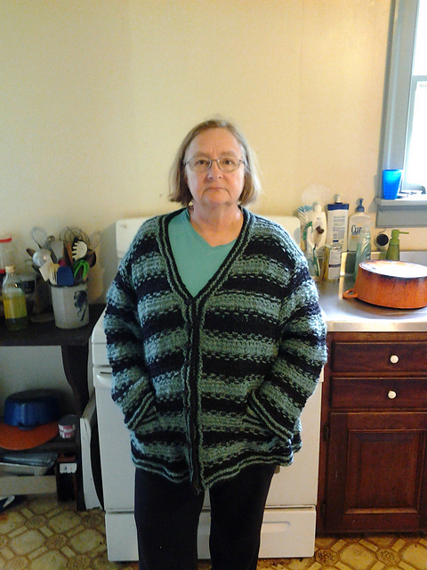 striped cardigan
