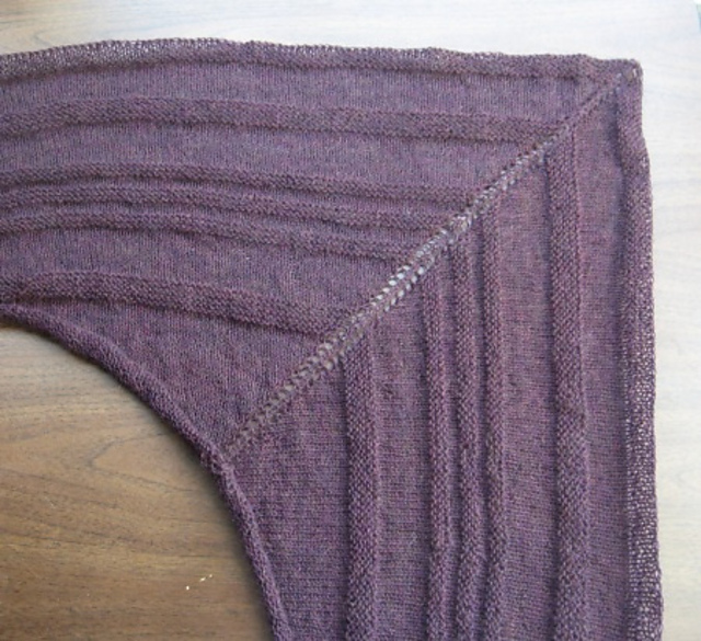 Garter welt shawl