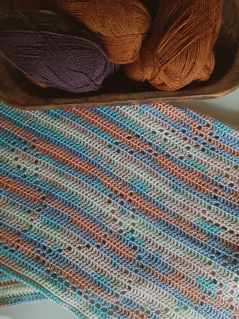 Rabbit and Carrot Filet Crochet Baby Blanket