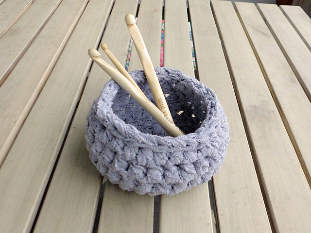 Fabric bowl from old shirt