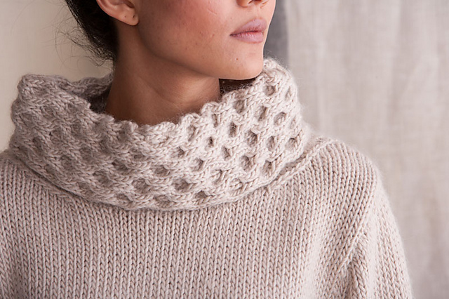 Ravelry: Honeycomb-Collar Pullover pattern by Charles D. Gandy