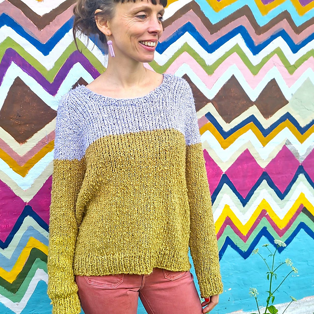 Ravelry: Cotton Color Block Sweater pattern by Charlotte Spagner