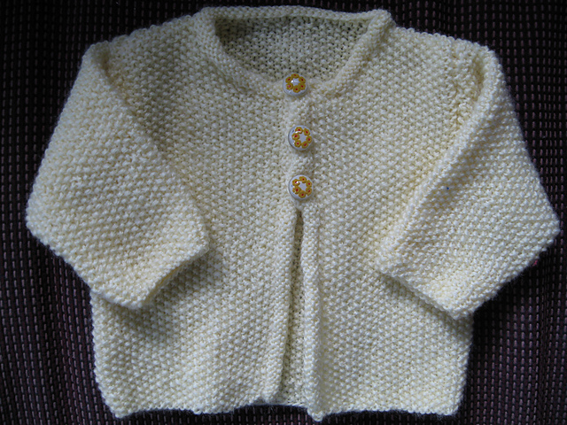 Design 2 - Moss stitch hat, cardigan and bootees set