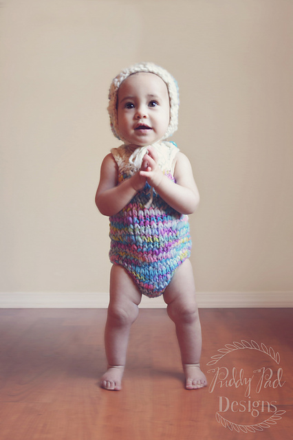 Knit Amelia Romper and Bonnet