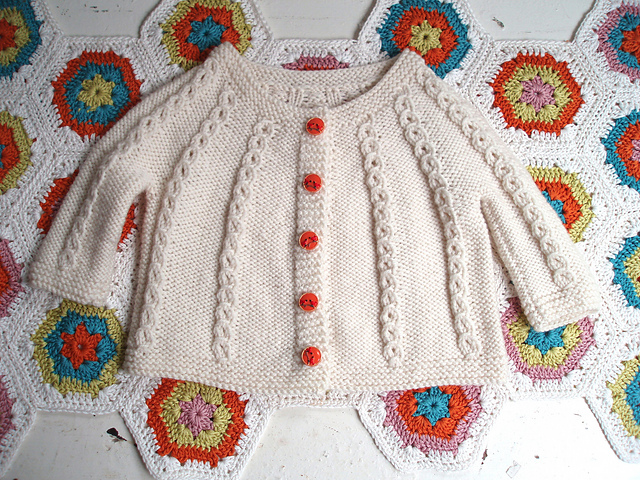 Mock Cable Baby Cardigan