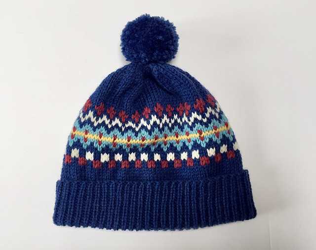 Ribbed edge Germantown fair isle hat