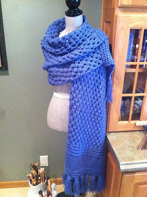 One-Strand Knotted Openwork Stitch Prayer Shawl