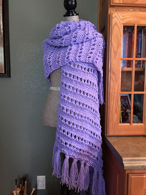 Ridged Ribbon Eyelet Stitch Prayer Shawl