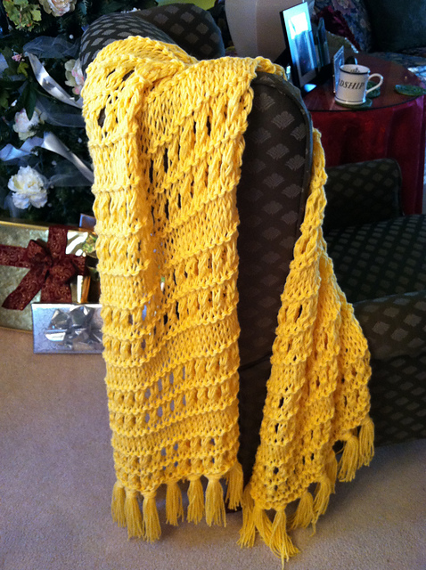 Eyelet & Stockinette Stitch Prayer Shawl