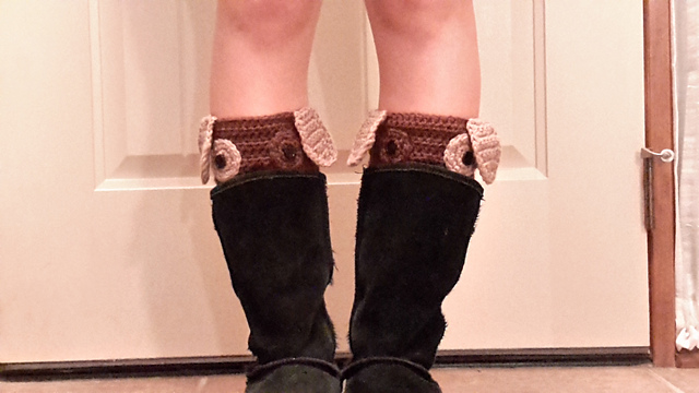 Peek-a-boo puppy boot cuffs