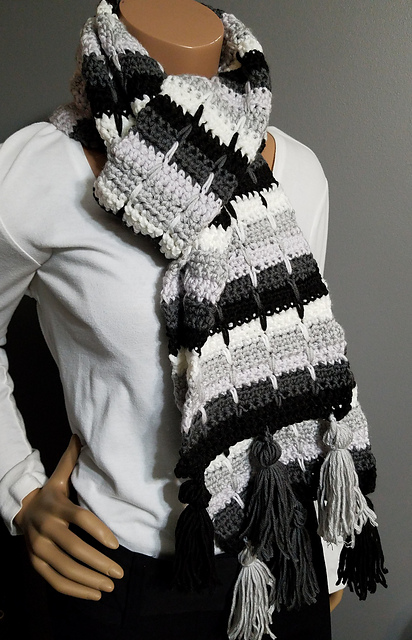 Winter's Ice Tasseled Scarf