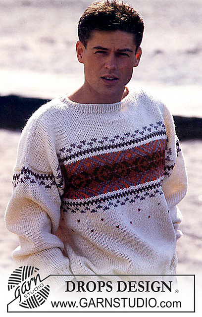 7-9 Men's jumper with pattern border